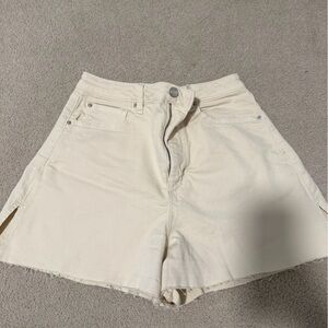 WeWoreWhat Cream khaki High-Rise Denim Cutoff Shorts NWOT